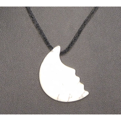Whimsygoth Witchy Howlite Moon Necklace