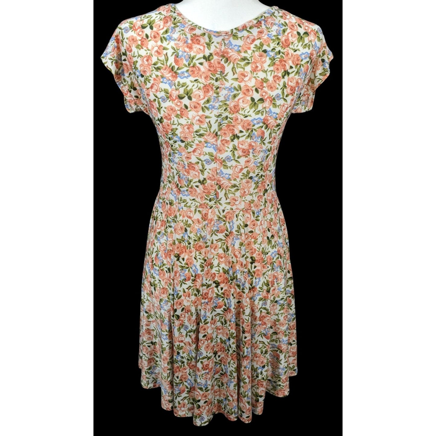 Retro Floral Coquette Faux Warp Casual Dress