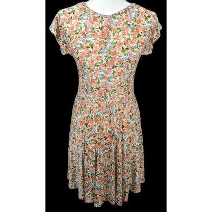 Retro Floral Coquette Faux Warp Casual Dress