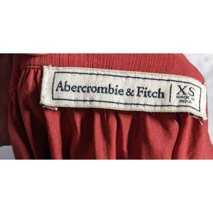 Abercrombie & Fitch Preppy Boho Burgundy Ruffled Wrap Skirt