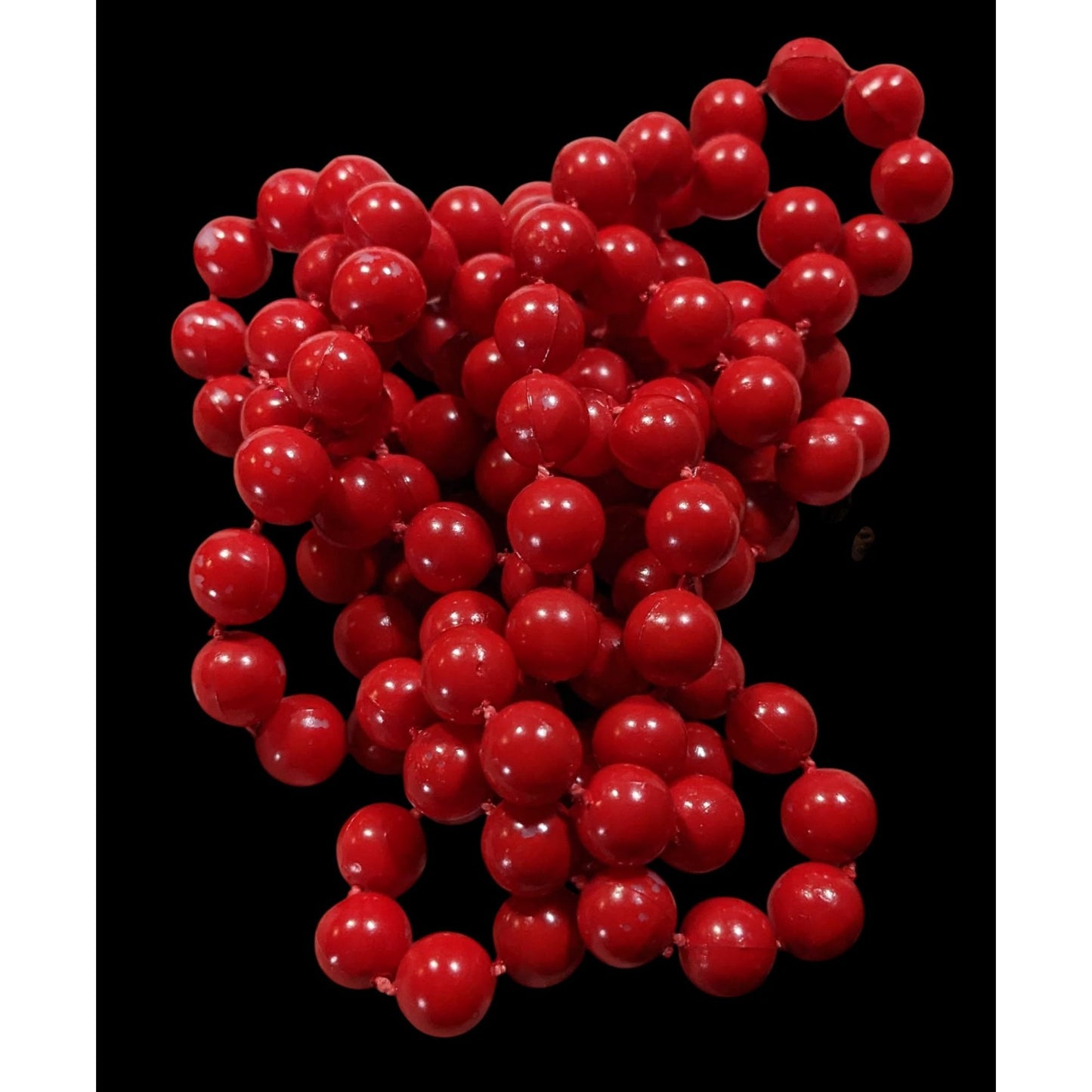 Retro Casual Red Beaded Extra Long Necklace