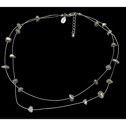 Express Y2K Floating Metal Chip Layered Necklace