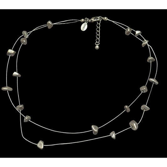 Express Y2K Floating Metal Chip Layered Necklace