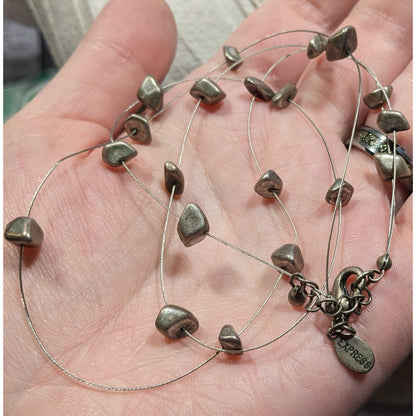 Express Y2K Floating Metal Chip Layered Necklace