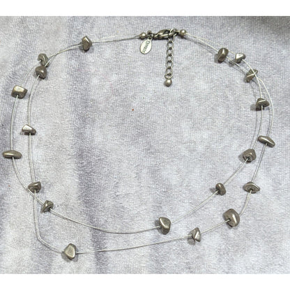 Express Y2K Floating Metal Chip Layered Necklace