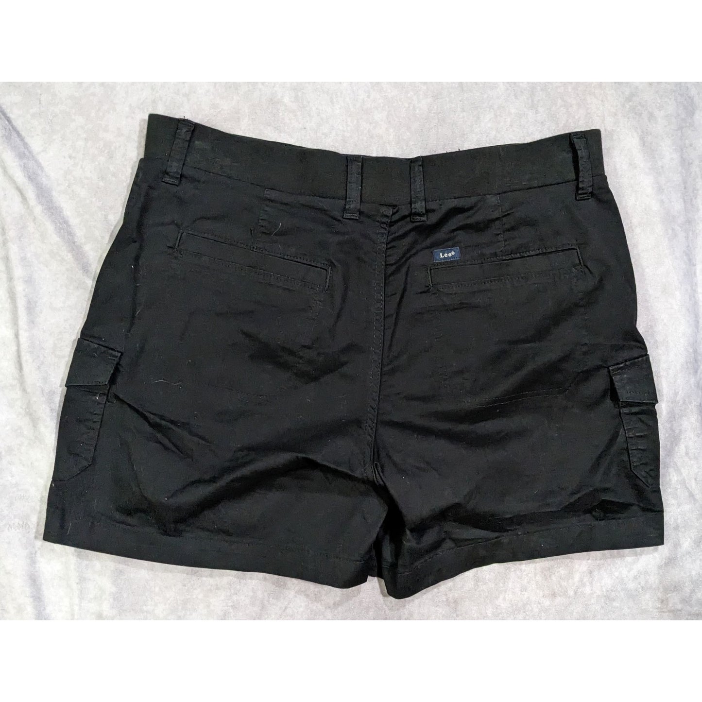 Mid Rise Relaxed Fit Black Shorts by Lee