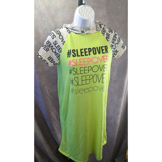 SO Brand Hashtag Sleepover Lime Green Hooded Nightgown Size 14/16