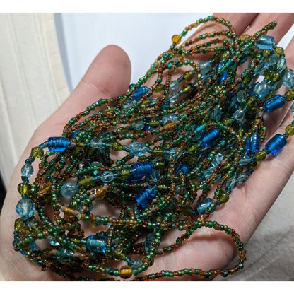 Mermaidcore Cool Tone Knotted Layered Glass Necklace