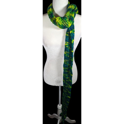 Handmade Cybergoth Dragon Blue Yellow And Neon Green Scarf