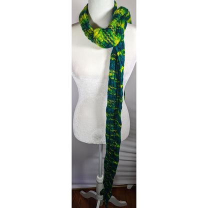 Handmade Cybergoth Dragon Blue Yellow And Neon Green Scarf