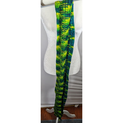 Handmade Cybergoth Dragon Blue Yellow And Neon Green Scarf