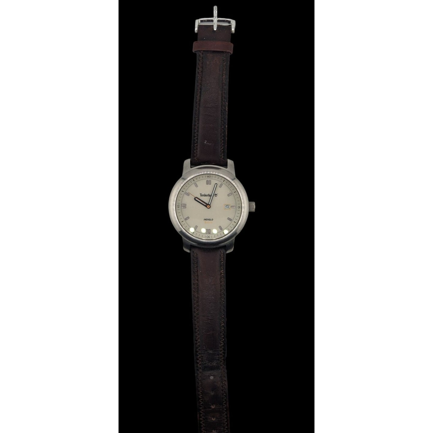 Timberland Mens Indiglo Analog Watch With Brown Leather Band