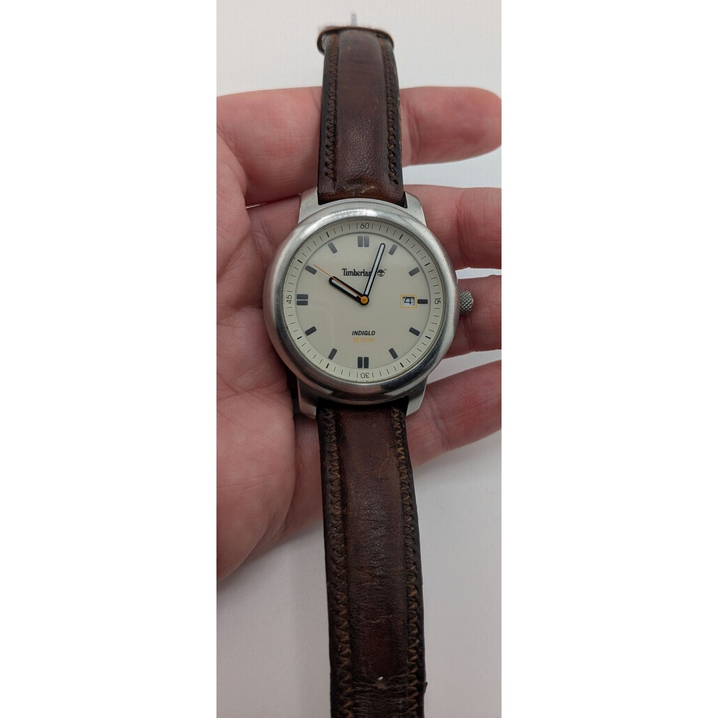 Timberland Mens Indiglo Analog Watch With Brown Leather Band