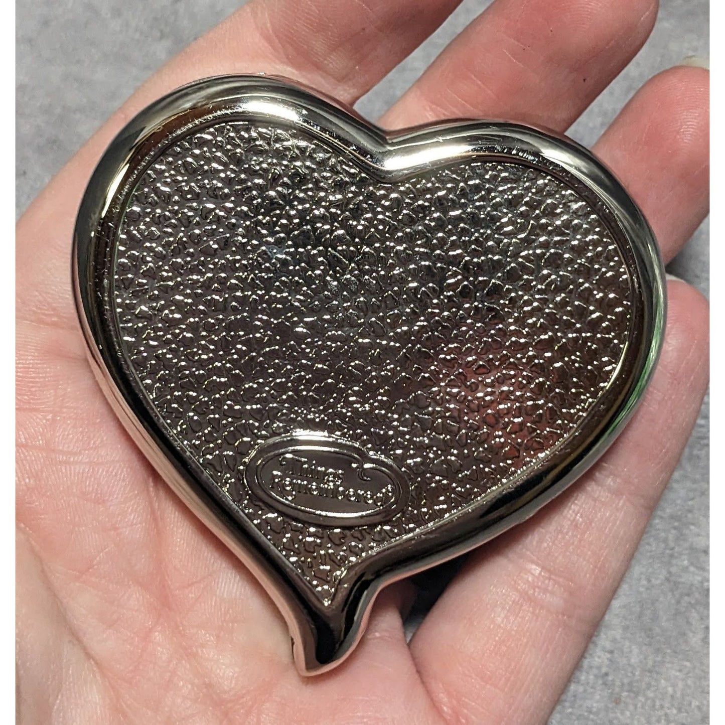 Things Remembered Silver Heart Compact Mirror