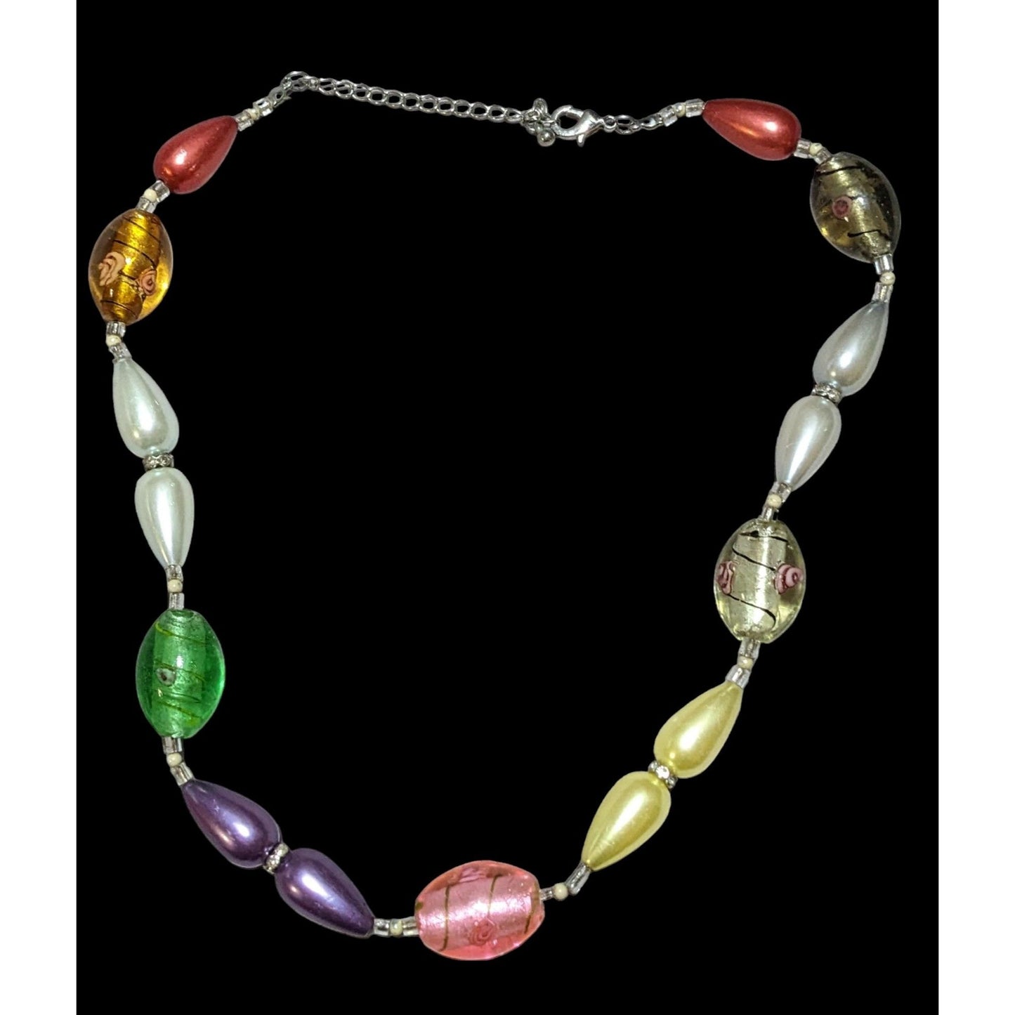 Metallic Glass Rainbow Rainbow Necklace