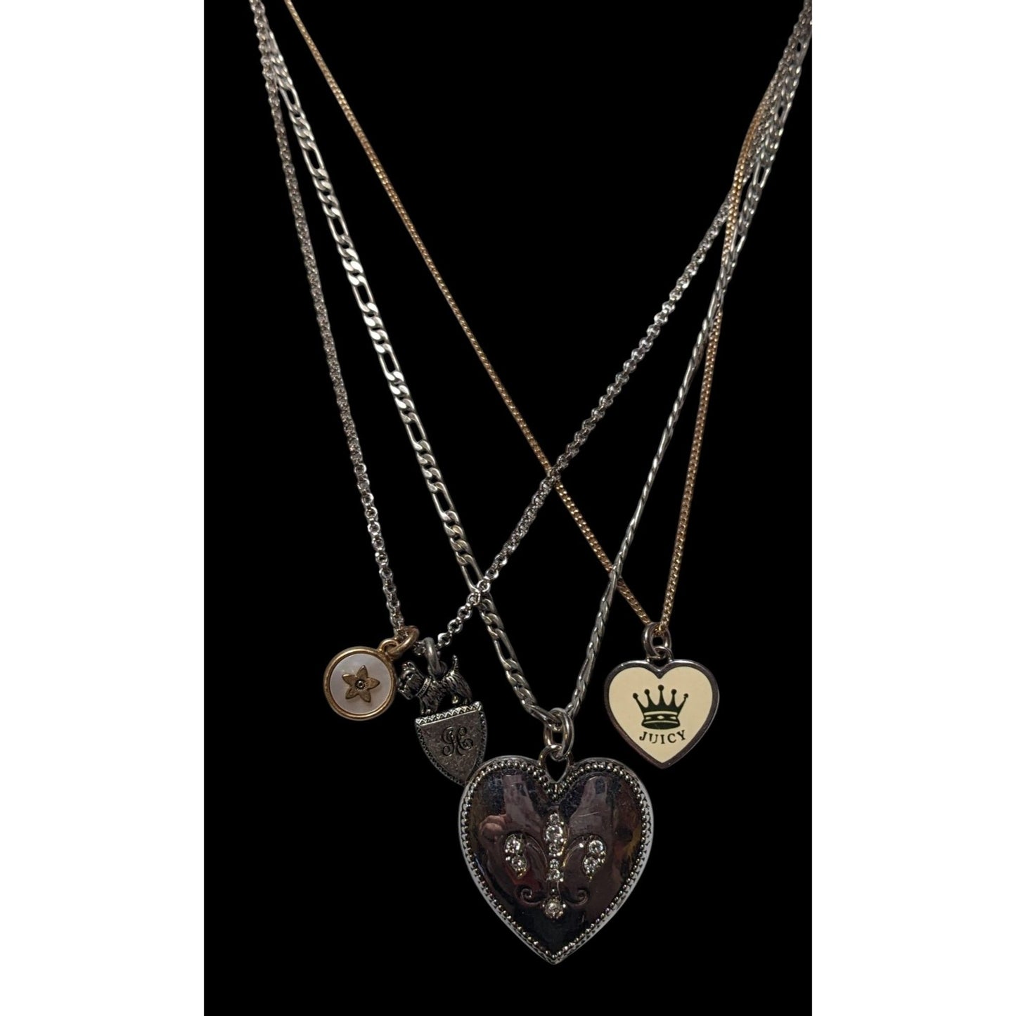 Y2K Juicy Couture Multilayer Charm Necklace