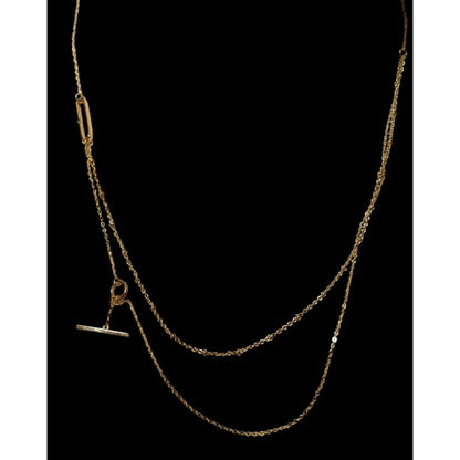 Minimalist Crystal Gold Tone Abstract Dainty Multilayer Necklace