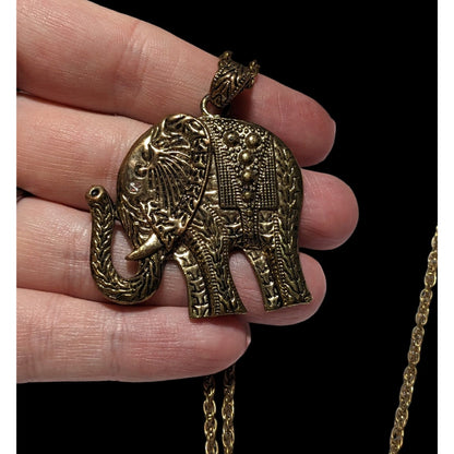 Gold Bohemian Elephant Neckalce