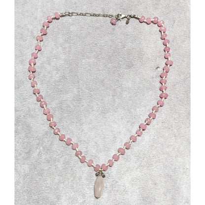 American Eagle Pink Quartz Beaded Necklace