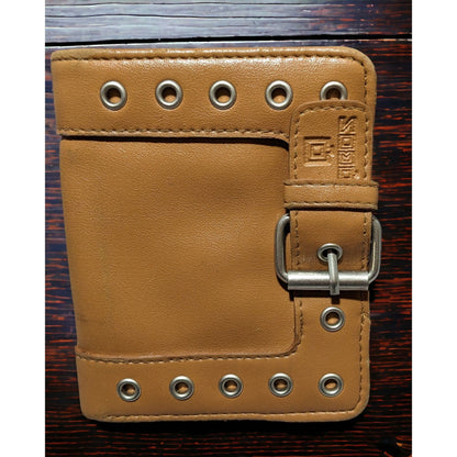 Tan Grommet Bifold Wallet