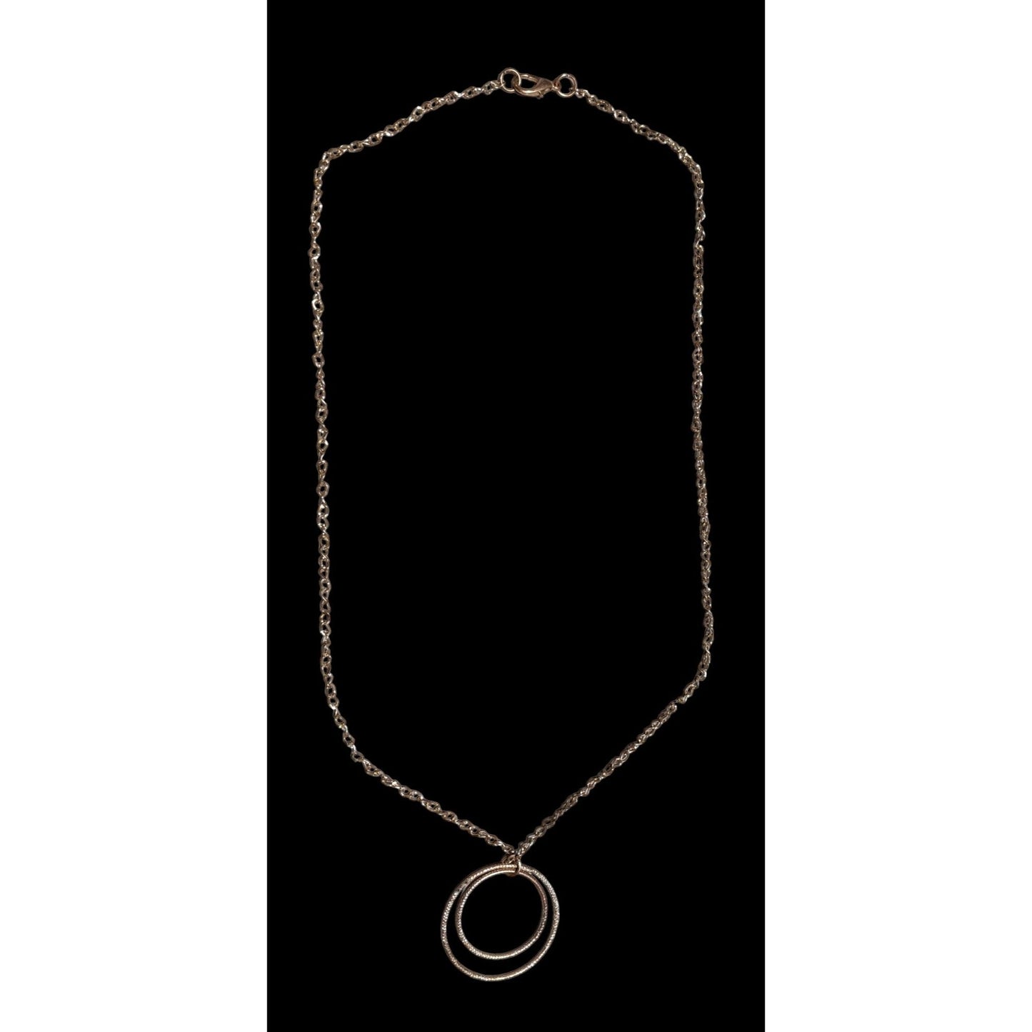 Rose Gold Double Circle Pendant Necklace