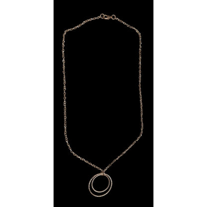 Rose Gold Double Circle Pendant Necklace