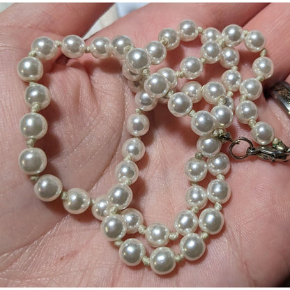 Simple Casual White Faux Pearl  Necklace