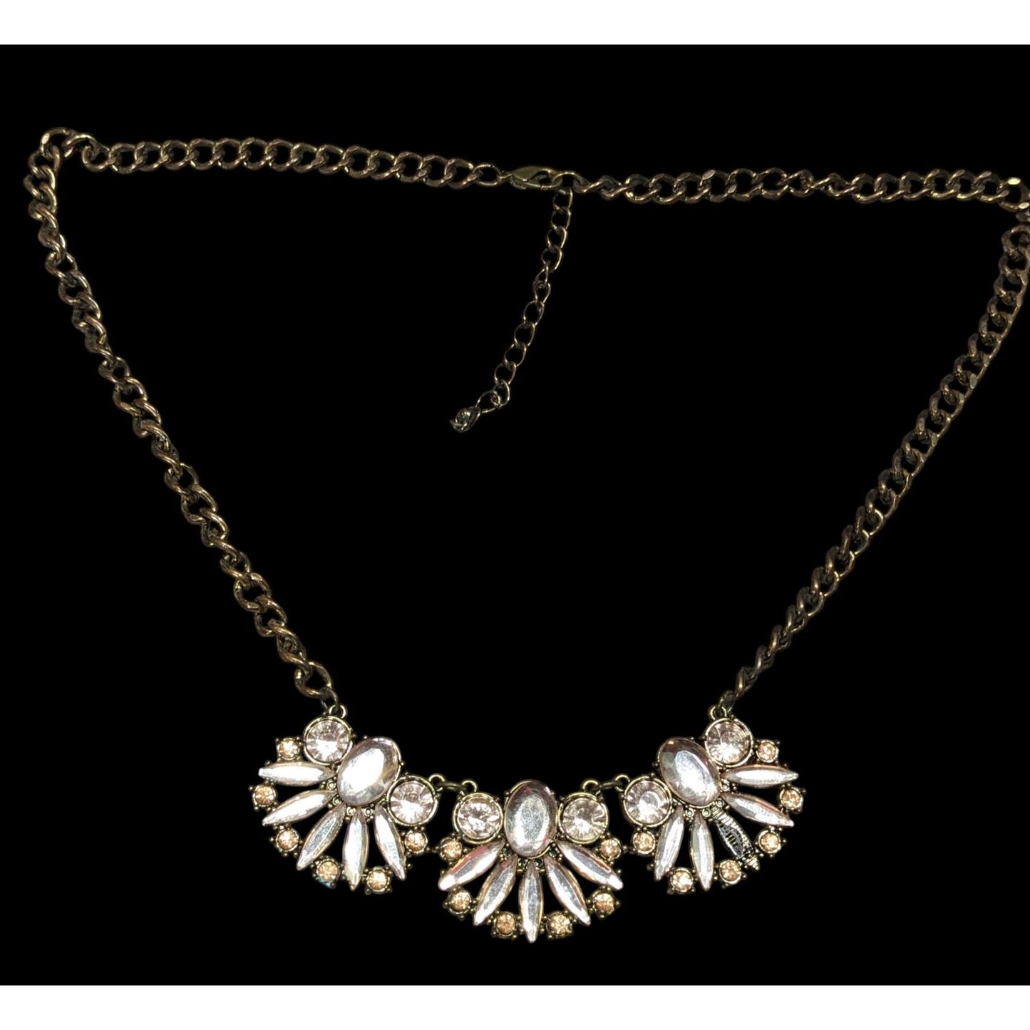 Funky Glam Y2K Style Floral Gemmed Statement Necklace (Missing Stone)