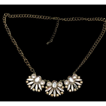 Funky Glam Y2K Style Floral Gemmed Statement Necklace (Missing Stone)