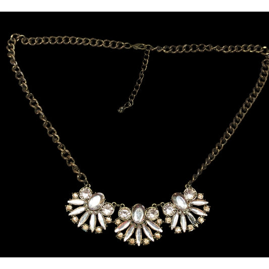 Funky Glam Y2K Style Floral Gemmed Statement Necklace (Missing Stone)