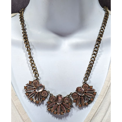 Funky Glam Y2K Style Floral Gemmed Statement Necklace (Missing Stone)