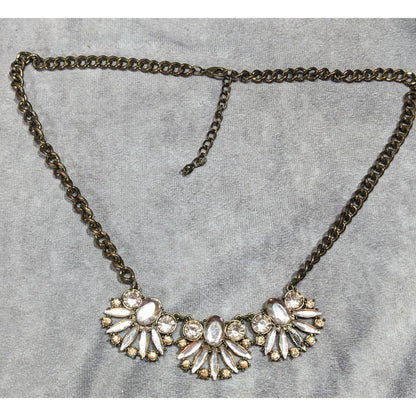 Funky Glam Y2K Style Floral Gemmed Statement Necklace (Missing Stone)