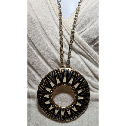 Vintage Boho Chic Sunburst Pendant Necklace