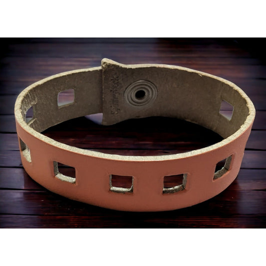 Vintage Spinnybeck Salmon Square Cutout Cuff Bracelet