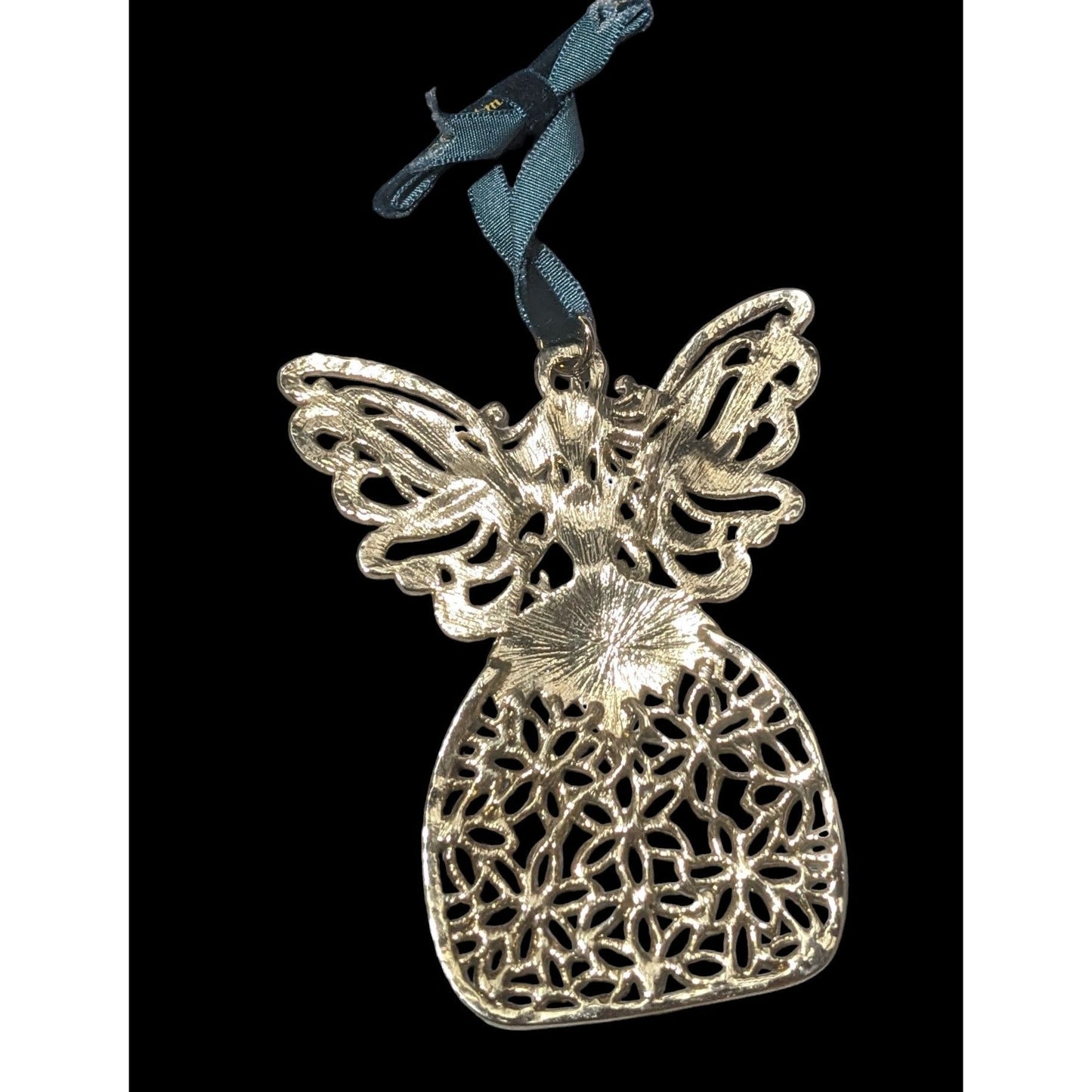 First Issue Gold And Green Floral Angel Ornament