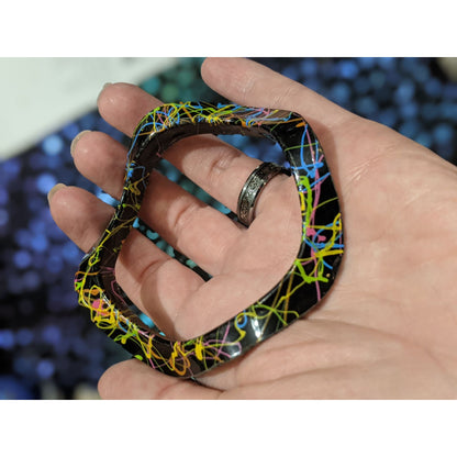 Black Retro Wiggle Bracelet With Rainbow Squiggles