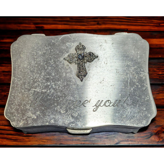 Things Remembered Swarovski Cross Silver Trinket Box
