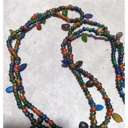 Jewel Tone Rustic Glass Necklace