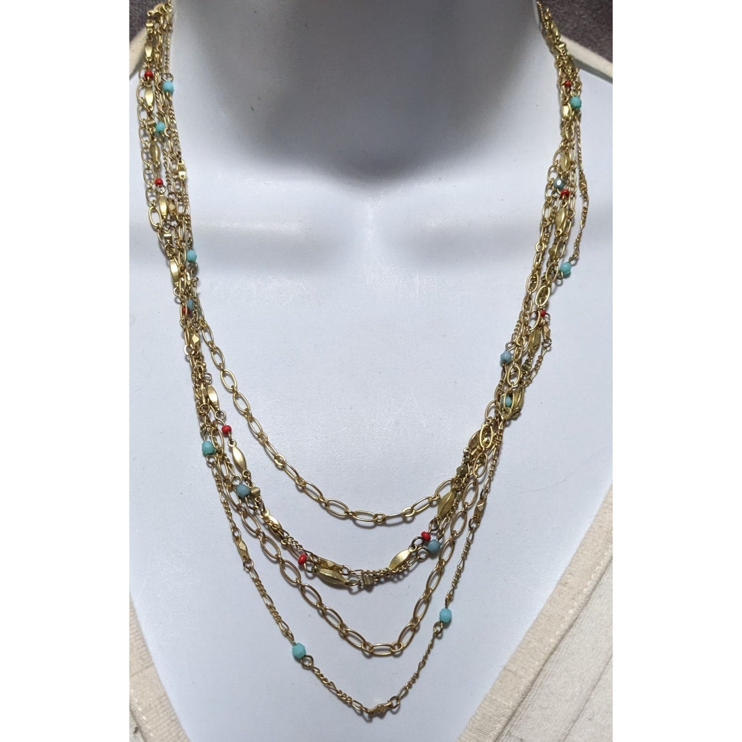 Bohemian Multilayer Chain Beaded Necklace