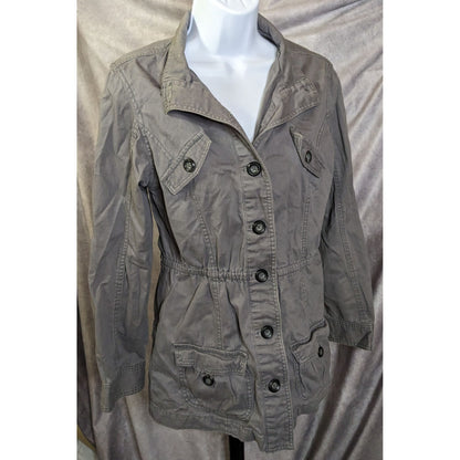 Justice Grey Denim Button Down Jacket