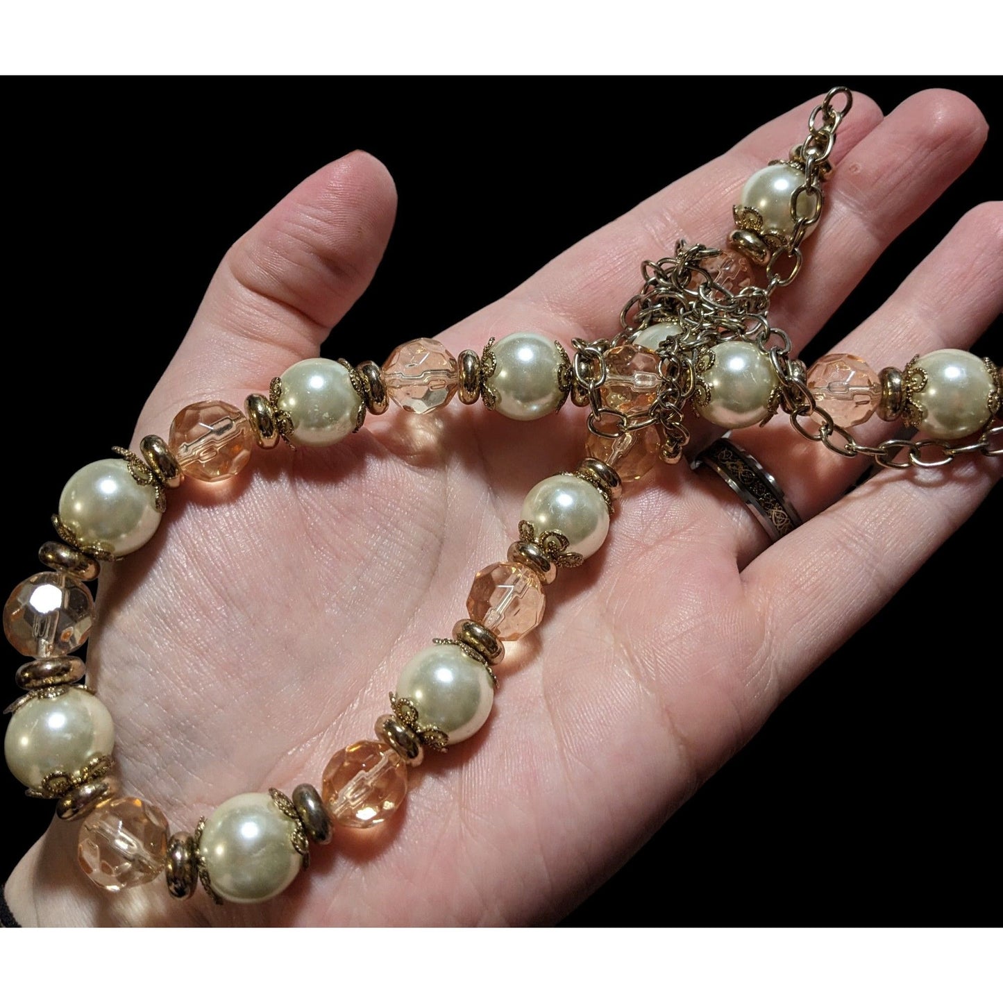 Regency Glam Pearl Beaded Statement Necklace