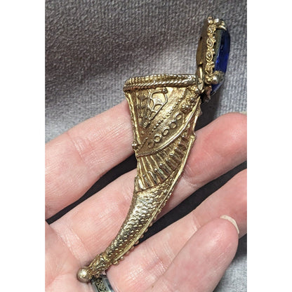 Vintage Gold Horn Shaped Trinket/Case