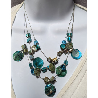 Mermaid Blue Multilayer Shell Necklace