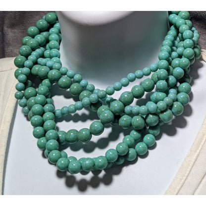 Marbled Turquoise Beaded Necklace