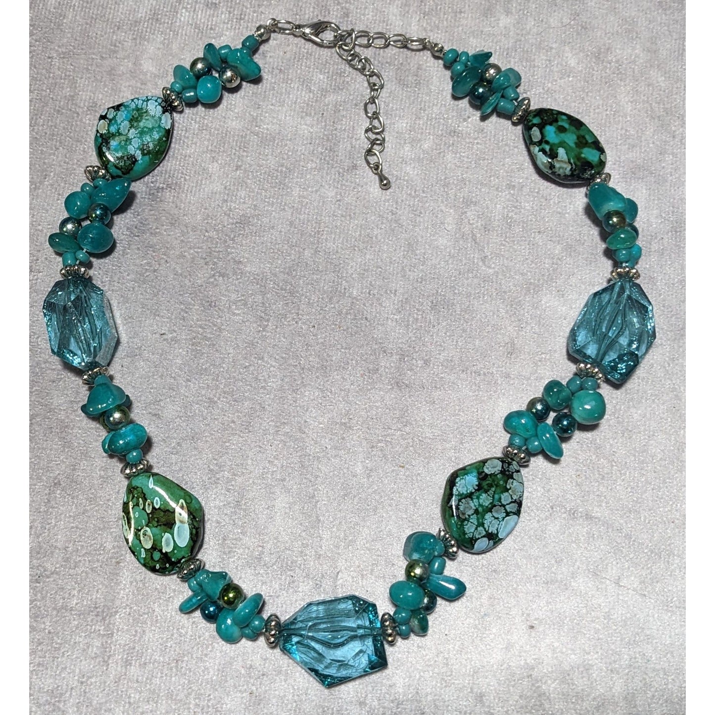 Chunky Turquoise Abstract Beaded Necklace