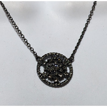 Gothic Rhinestone Snowflake Pendant Necklace