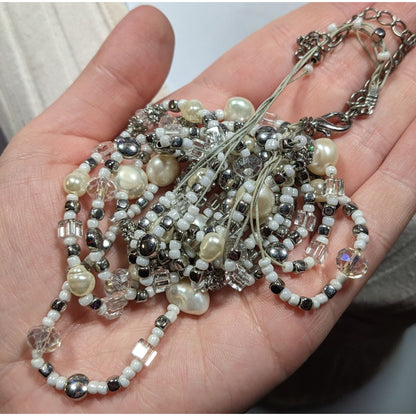 Premier Designs Elegant Pearl And Glass Beaded Multilayer Necklace