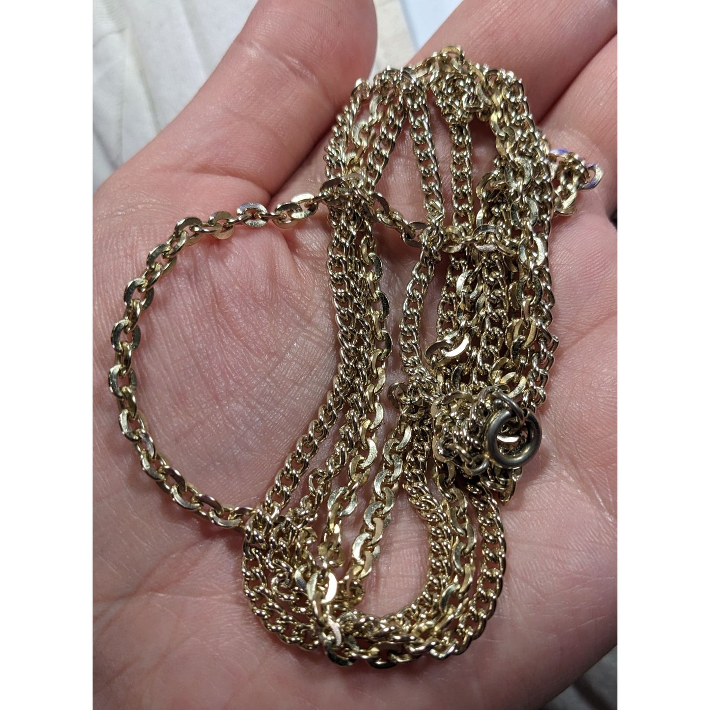 Simple Classic Gold Tone Double Chain Necklace