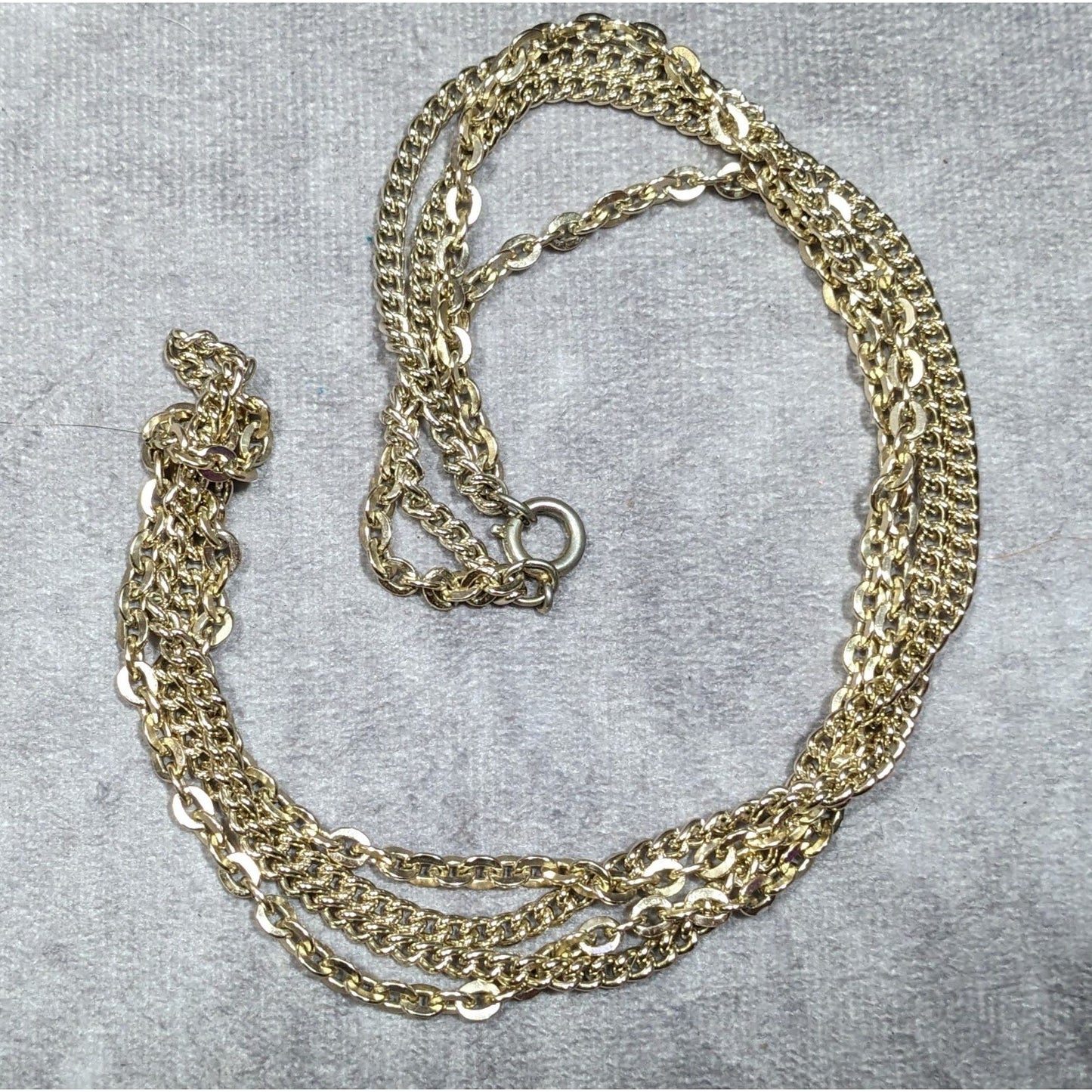 Simple Classic Gold Tone Double Chain Necklace