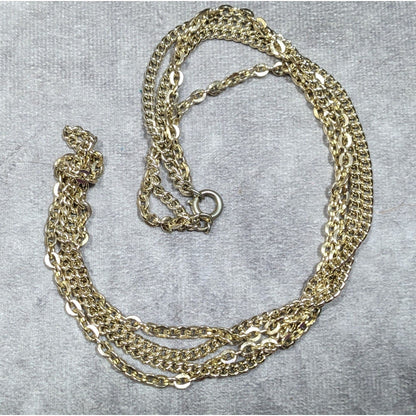 Simple Classic Gold Tone Double Chain Necklace